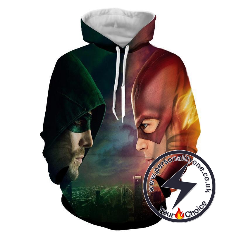 Flash & Green Arrow 3D Printed - The Flash Hoodies - Star Lab